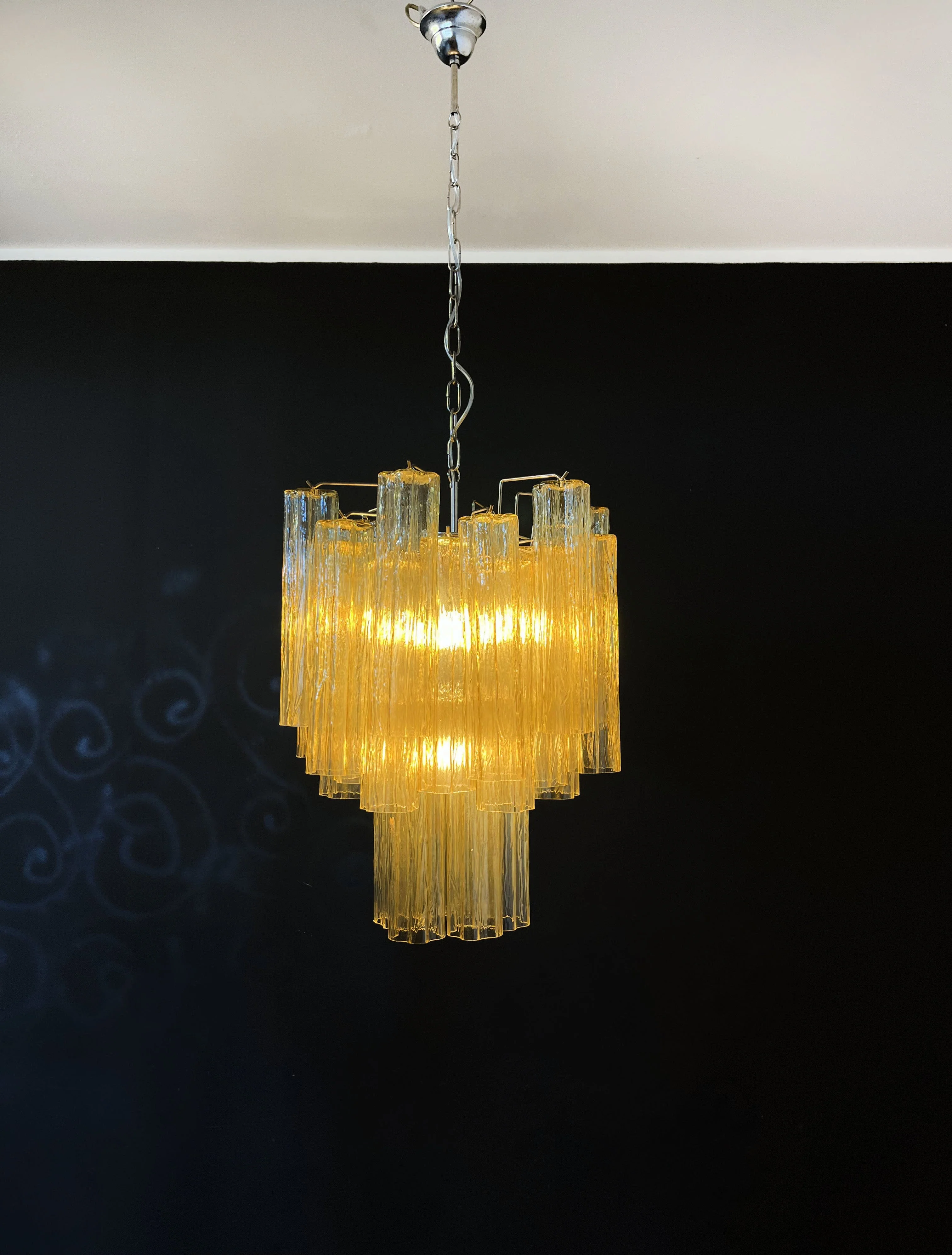 Murano Chandelier | 30 Yellow Glass Tubes - Image 4