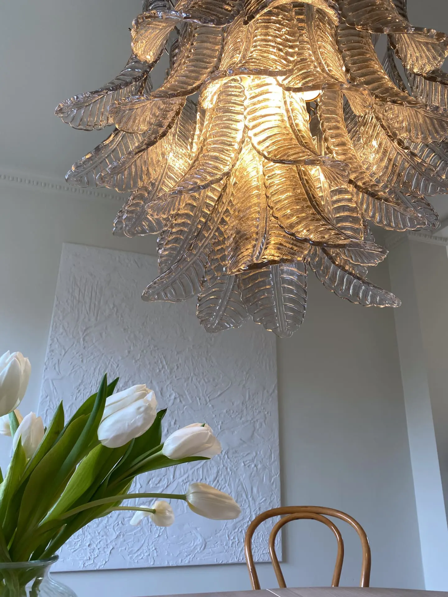 Murano Chandelier – 36 glass leaves – Smoked - Image 14