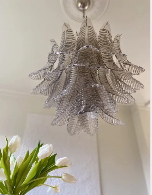 Murano Chandelier – 36 glass leaves – Smoked - Image 2
