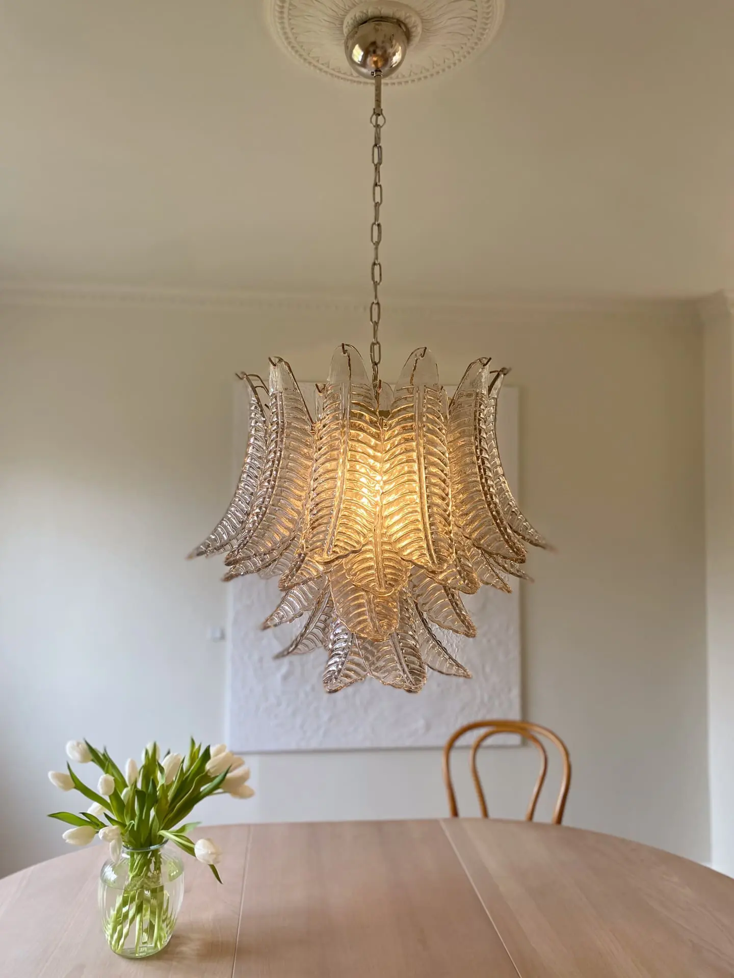 Murano Chandelier – 36 glass leaves – Smoked - Image 20