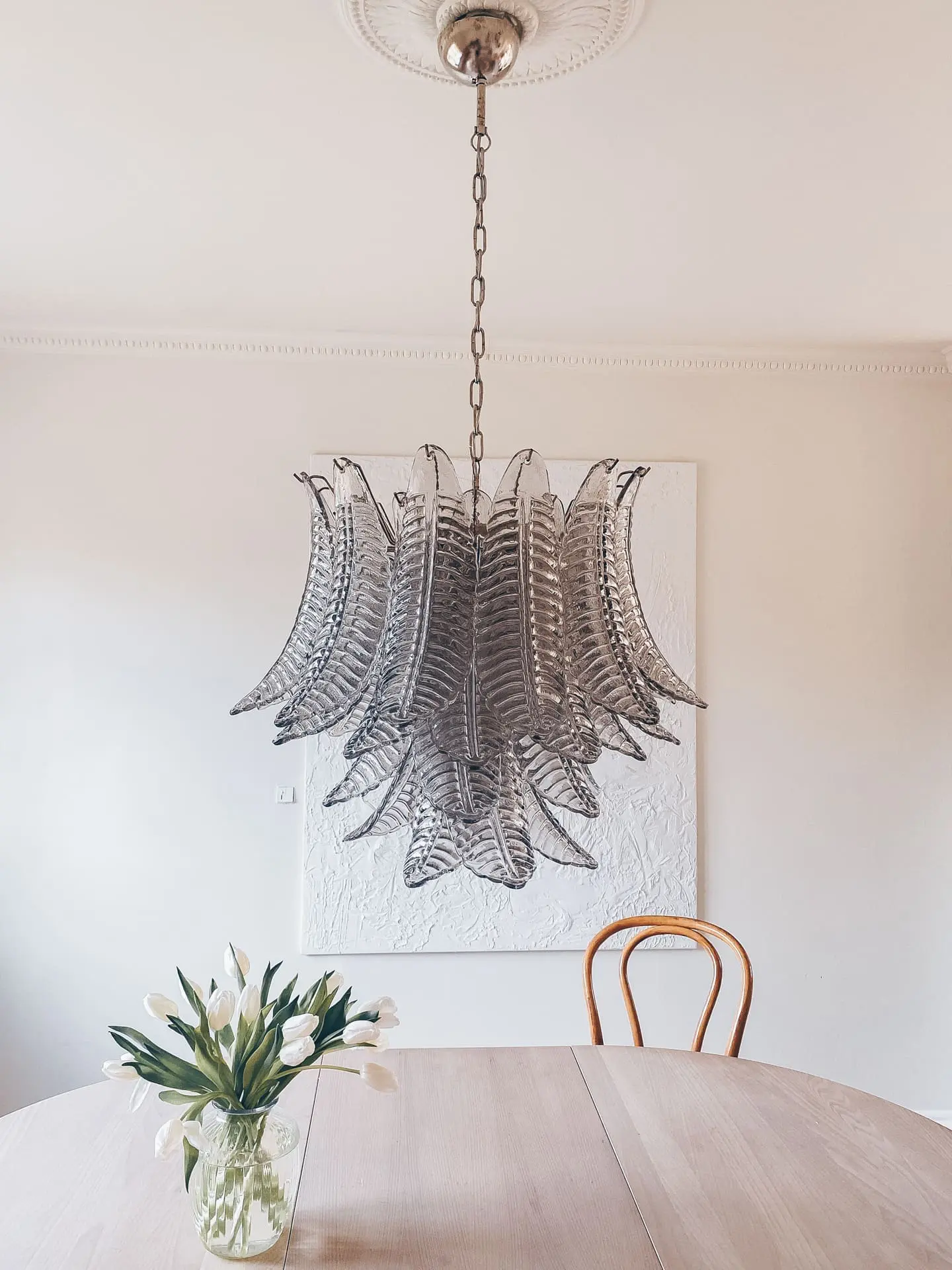 Murano Chandelier – 36 glass leaves – Smoked - Image 6