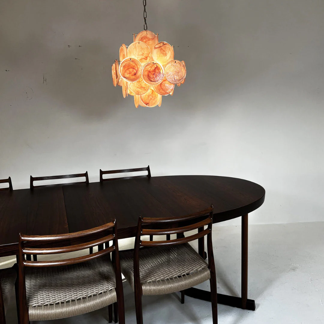 Murano Chandelier 36 Pink Disks - Image 6