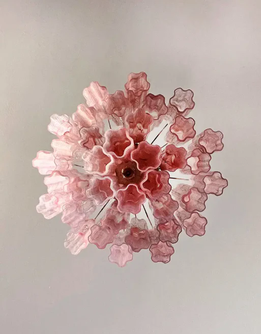 Murano Chandelier – 36 tubes – Alabaster Pink - Image 5