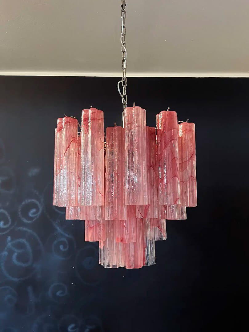 Murano Chandelier – 36 tubes – Alabaster Pink - Image 6