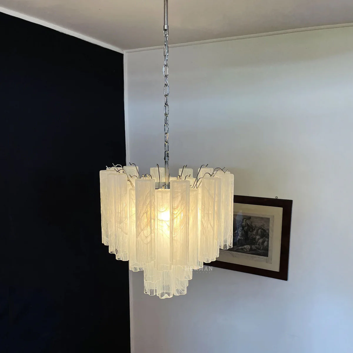 Murano Chandelier – 36 tubes – Alabaster white - Image 4