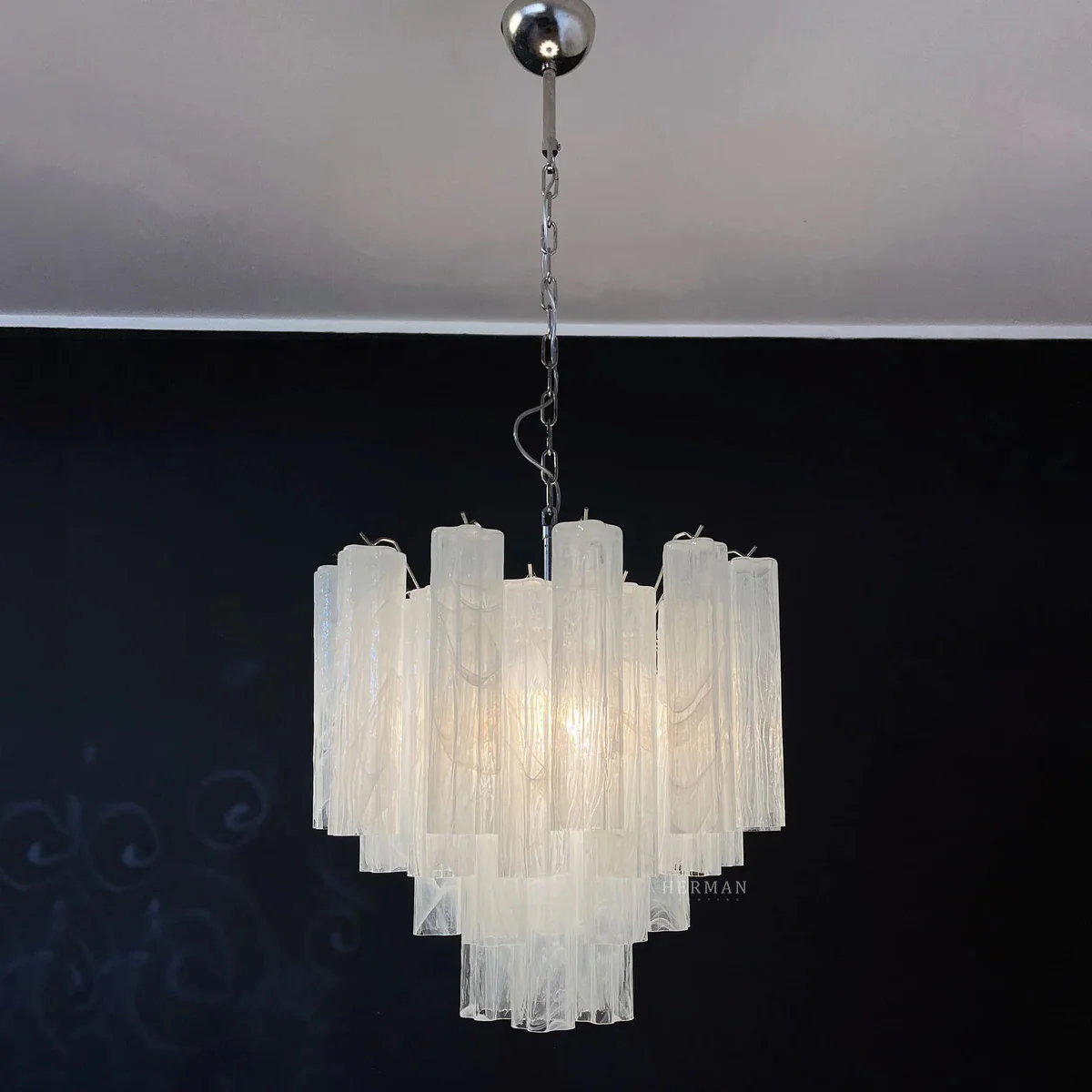 Murano Chandelier – 36 tubes – Alabaster white - Image 5