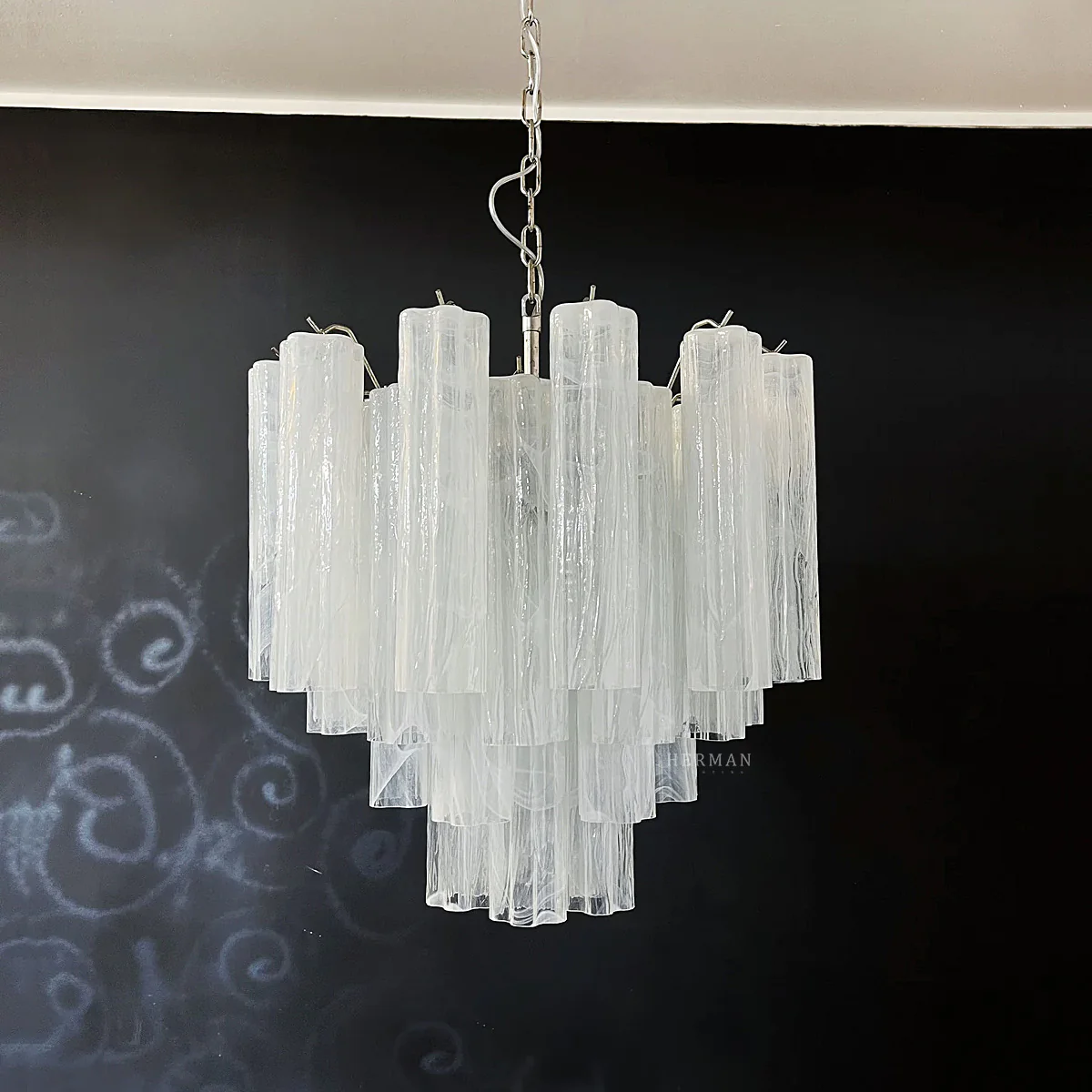 Murano Chandelier – 36 tubes – Alabaster white - Image 6