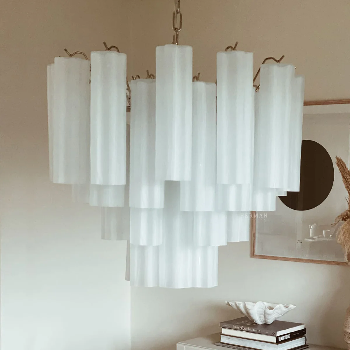 Murano Chandelier – 36 tubes – Matte white - Image 5