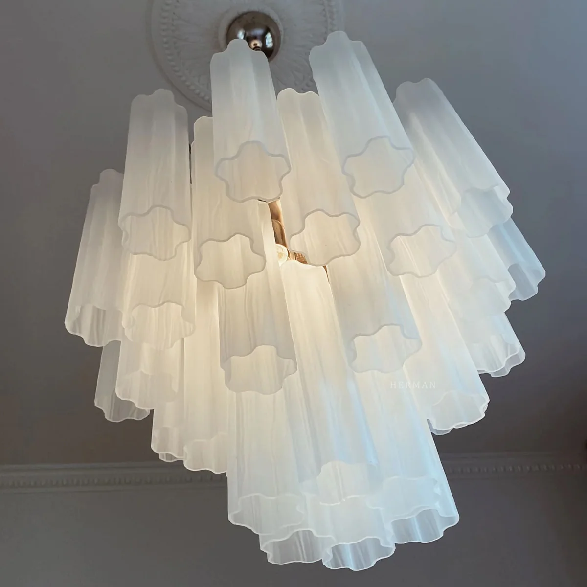Murano Chandelier – 36 tubes – Matte white - Image 9