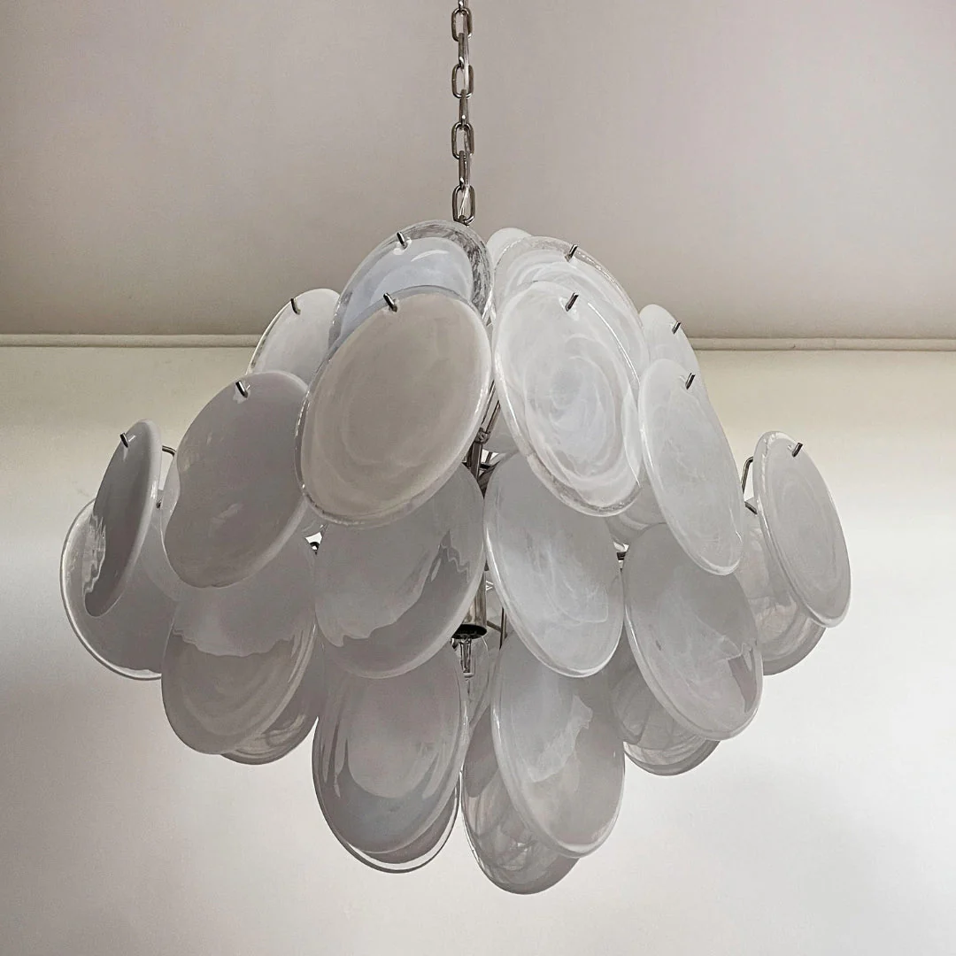 Murano Chandelier 36 White Disks - Image 17