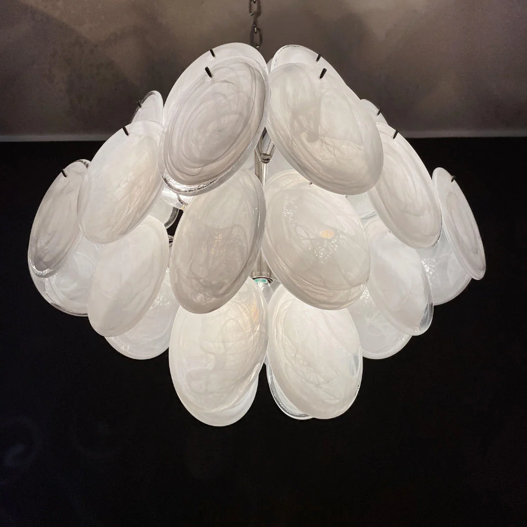 Murano Chandelier 36 White Disks - Image 19