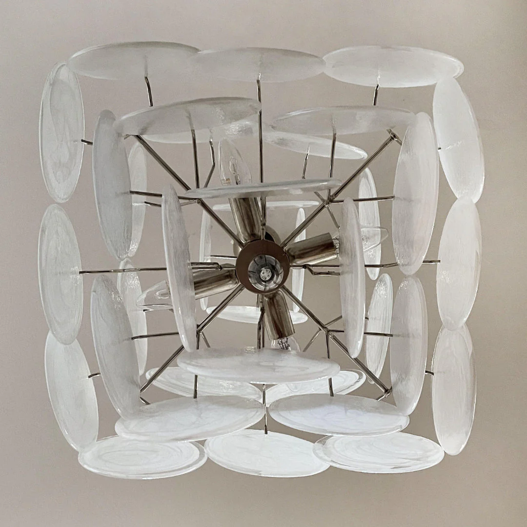 Murano Chandelier 36 White Disks - Image 22