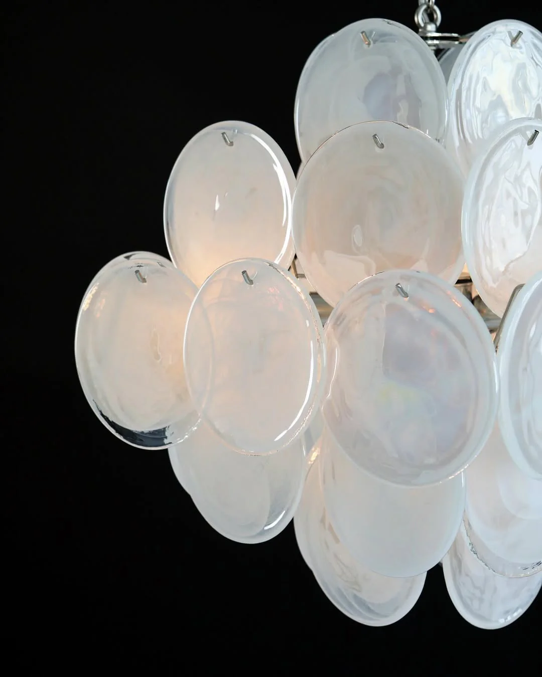 Murano Chandelier 36 White Disks - Image 28