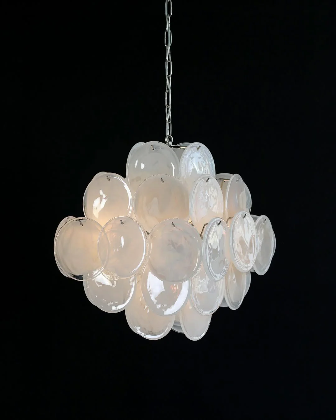 Murano Chandelier 36 White Disks - Image 29