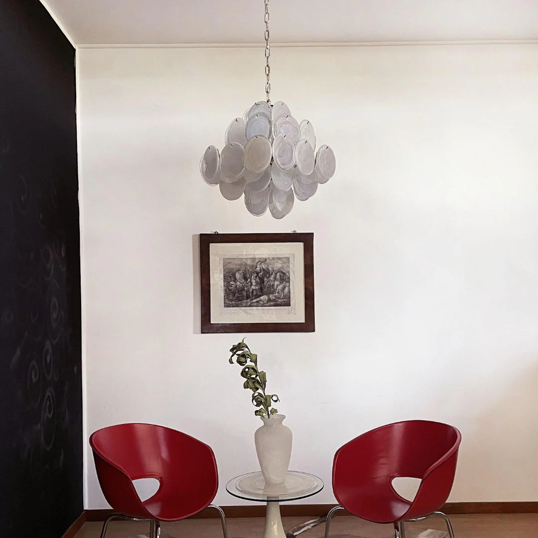 Murano Chandelier 36 White Disks - Image 7