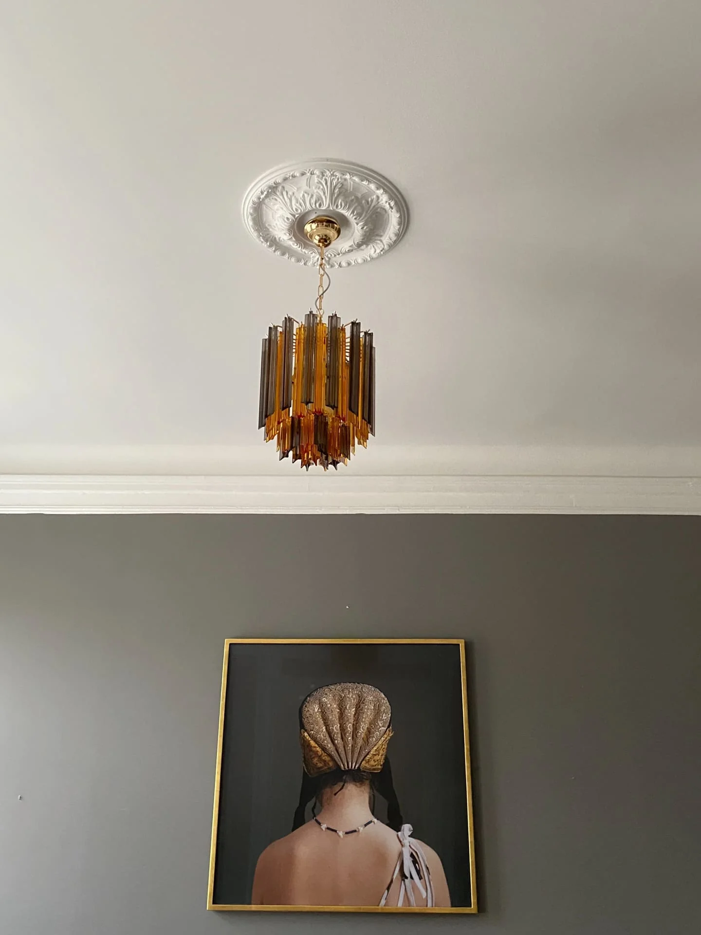 Murano Chandelier – 47 prisms – Amber/Smoked - Image 10