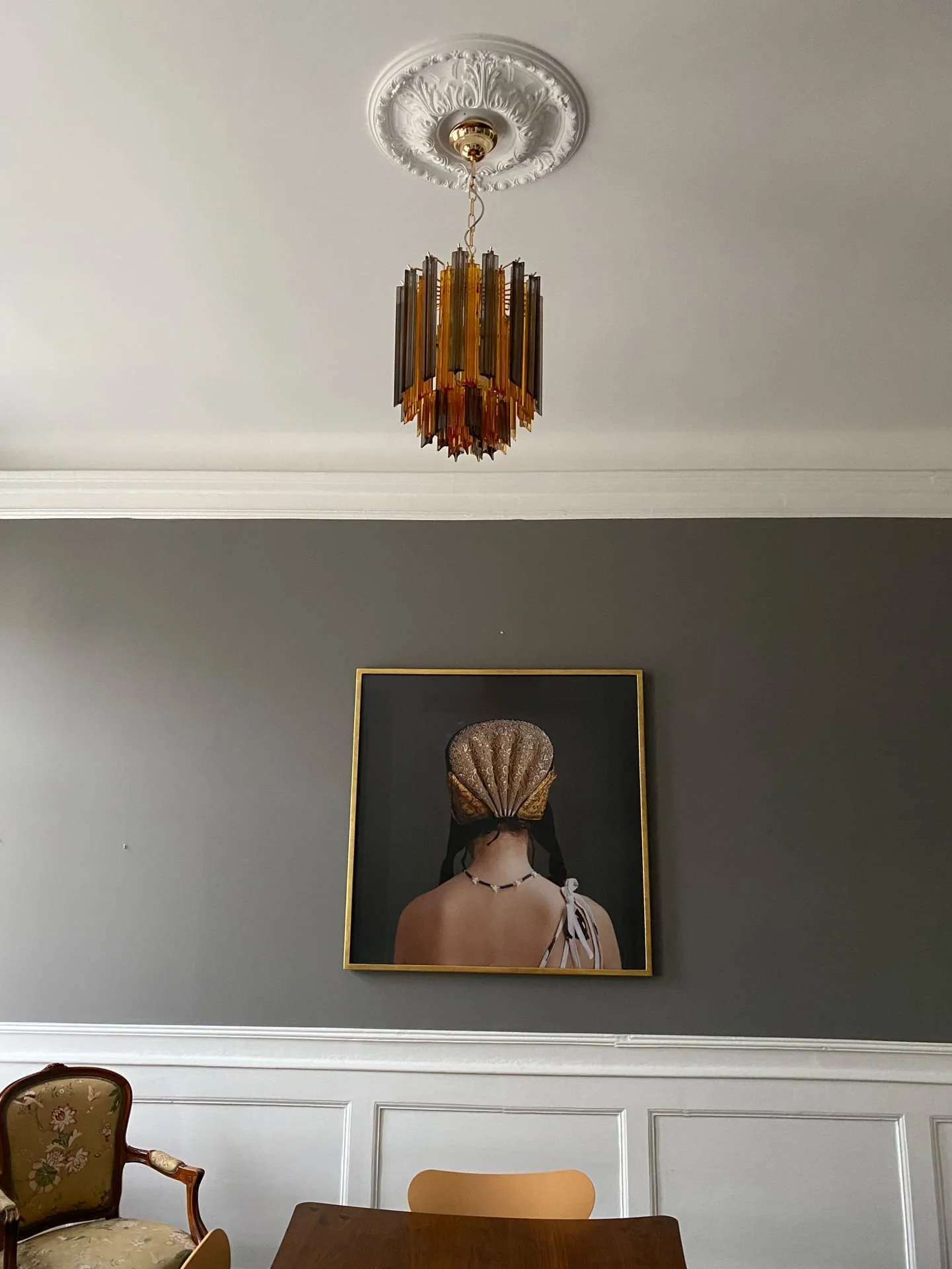 Murano Chandelier – 47 prisms – Amber/Smoked - Image 11