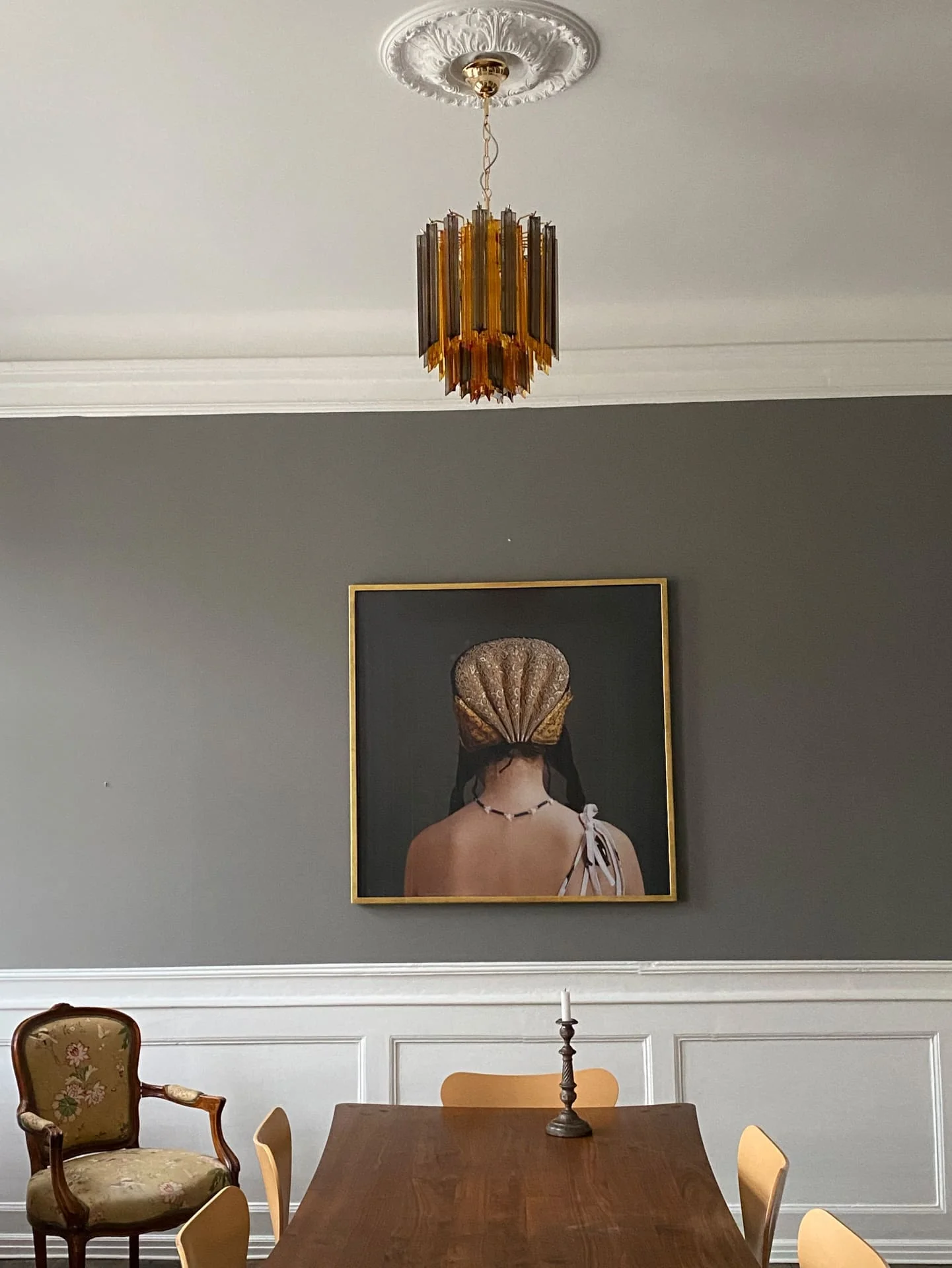 Murano Chandelier – 47 prisms – Amber/Smoked - Image 5