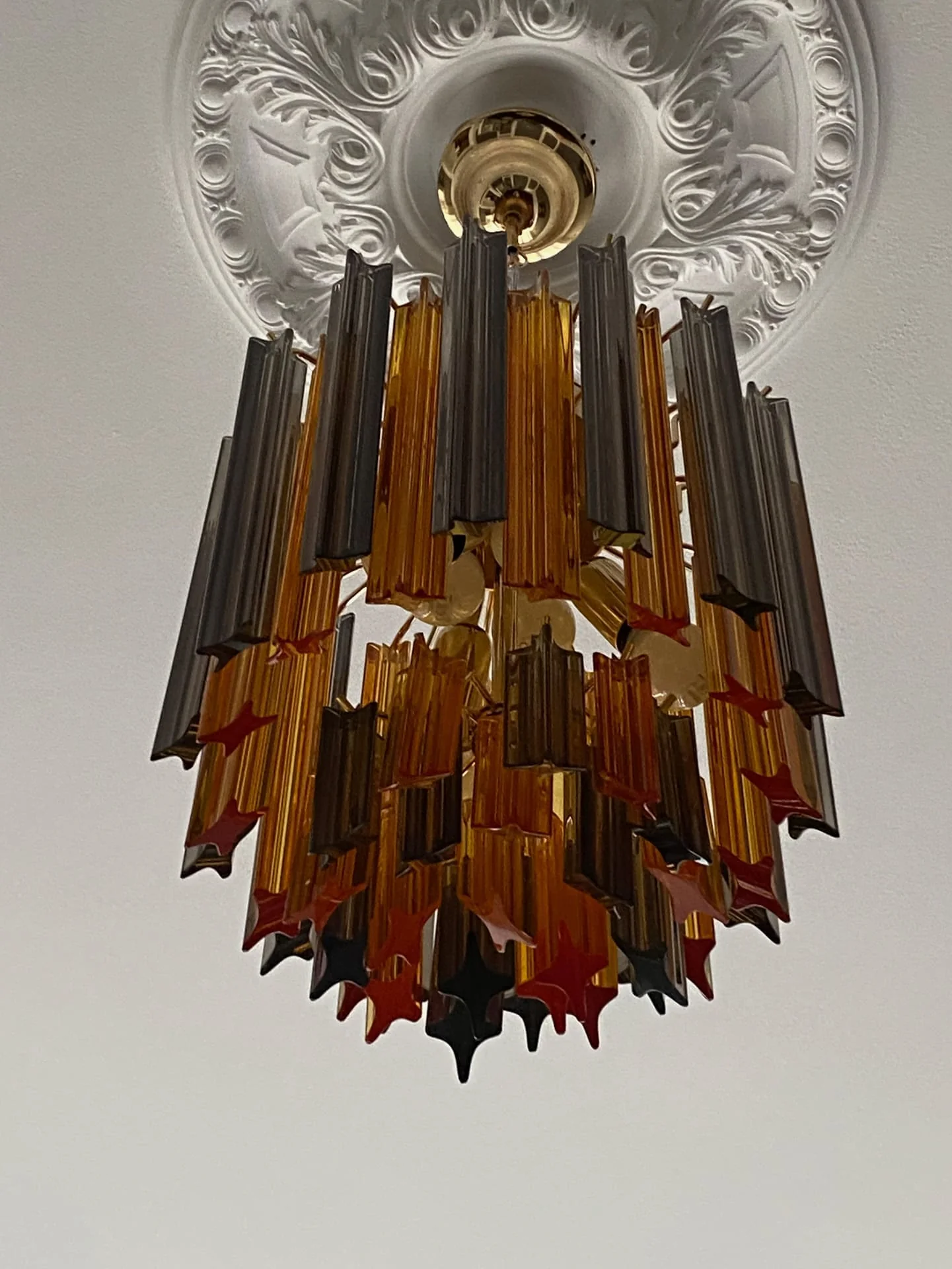 Murano Chandelier – 47 prisms – Amber/Smoked - Image 6