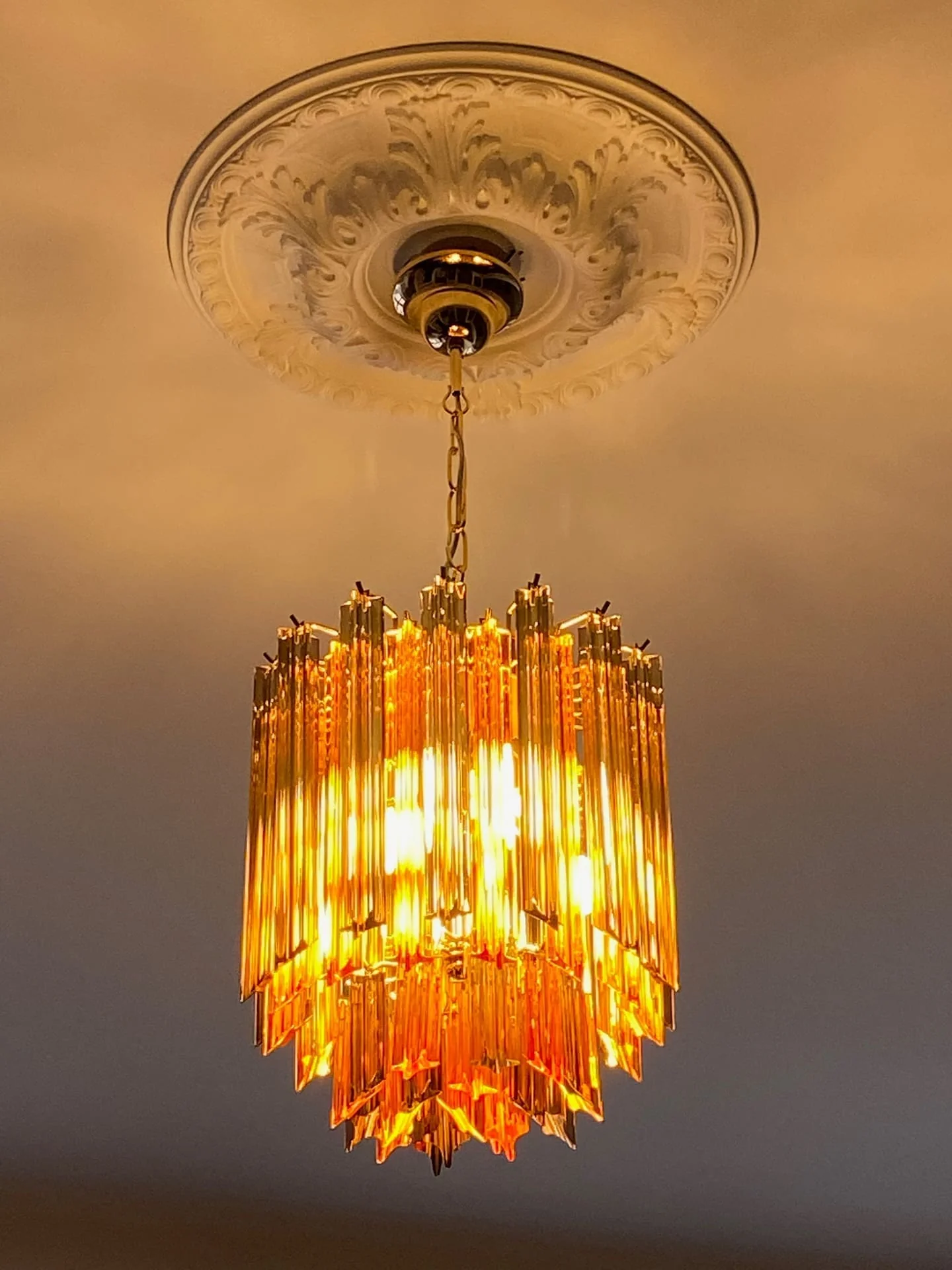 Murano Chandelier – 47 prisms – Amber/Smoked - Image 7