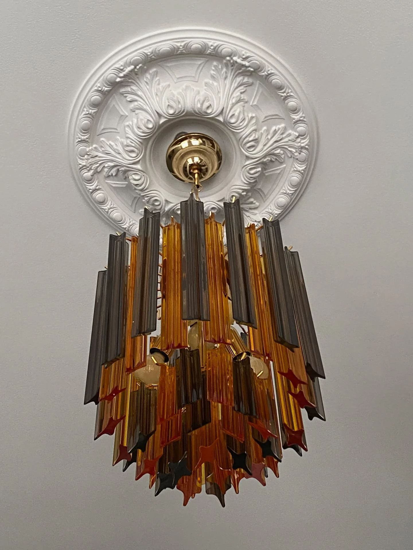 Murano Chandelier – 47 prisms – Amber/Smoked - Image 8