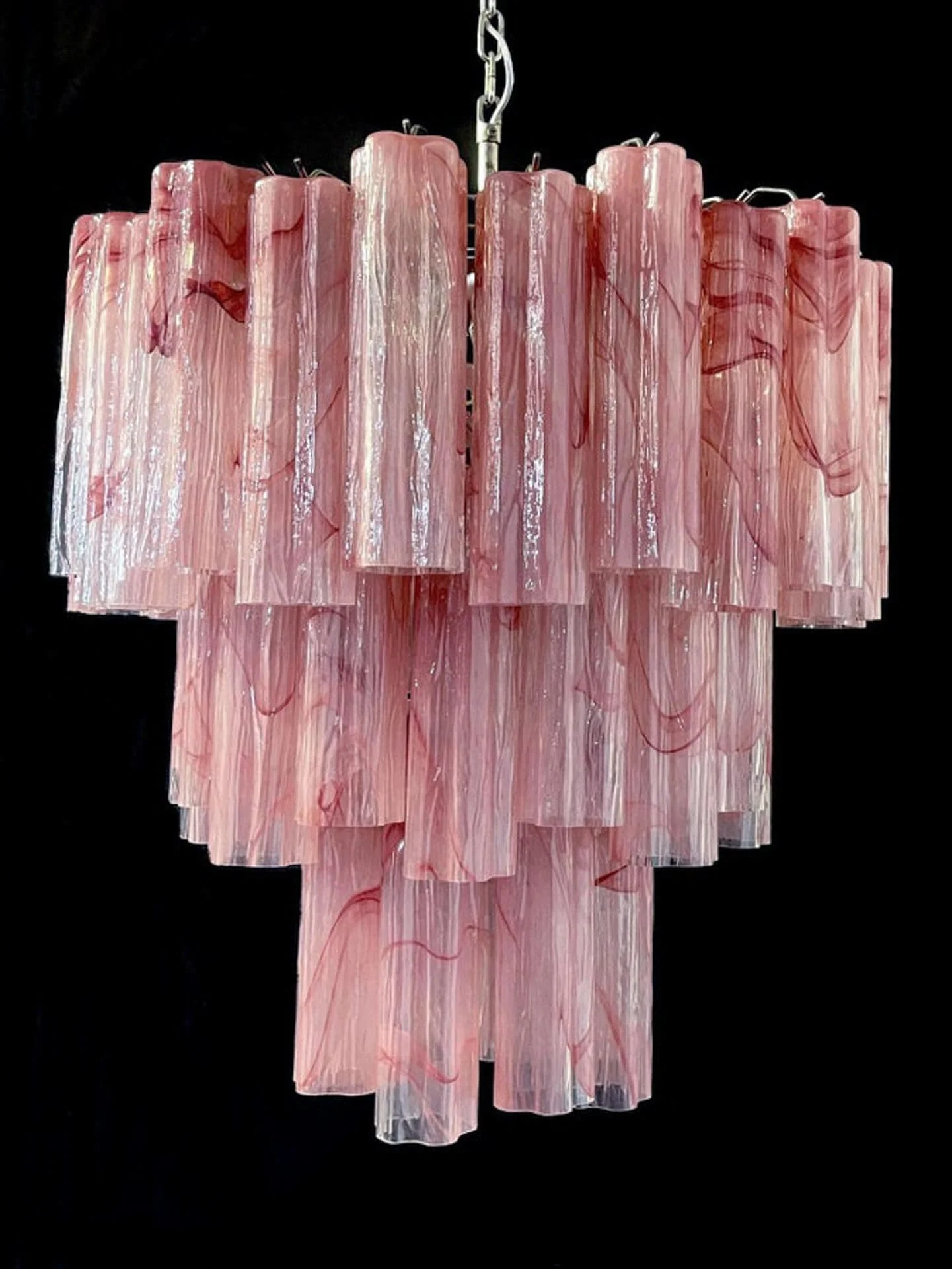Murano Chandelier – 48 tubes – Alabaster Pink - Image 4