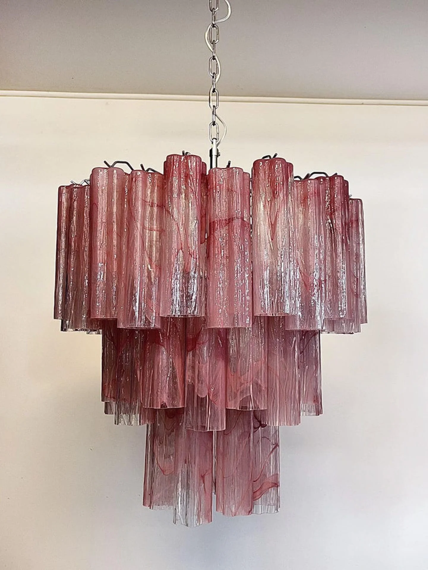 Murano Chandelier – 48 tubes – Alabaster Pink - Image 5