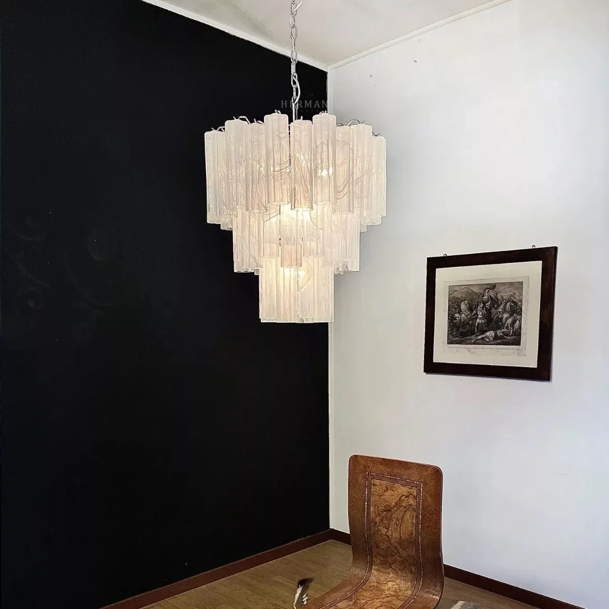 Murano Chandelier – 48 tubes – Alabaster White - Image 4