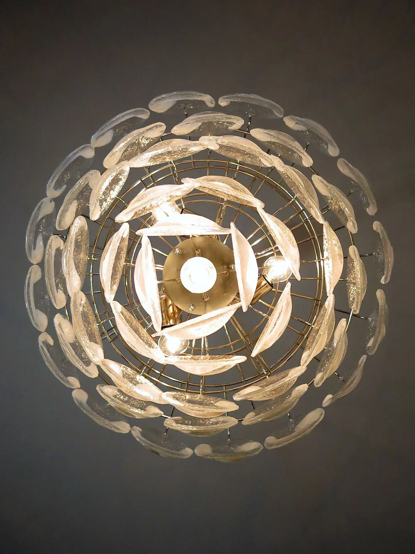 Murano Chandelier – 50 Lattimo glass – Transparent - Image 3