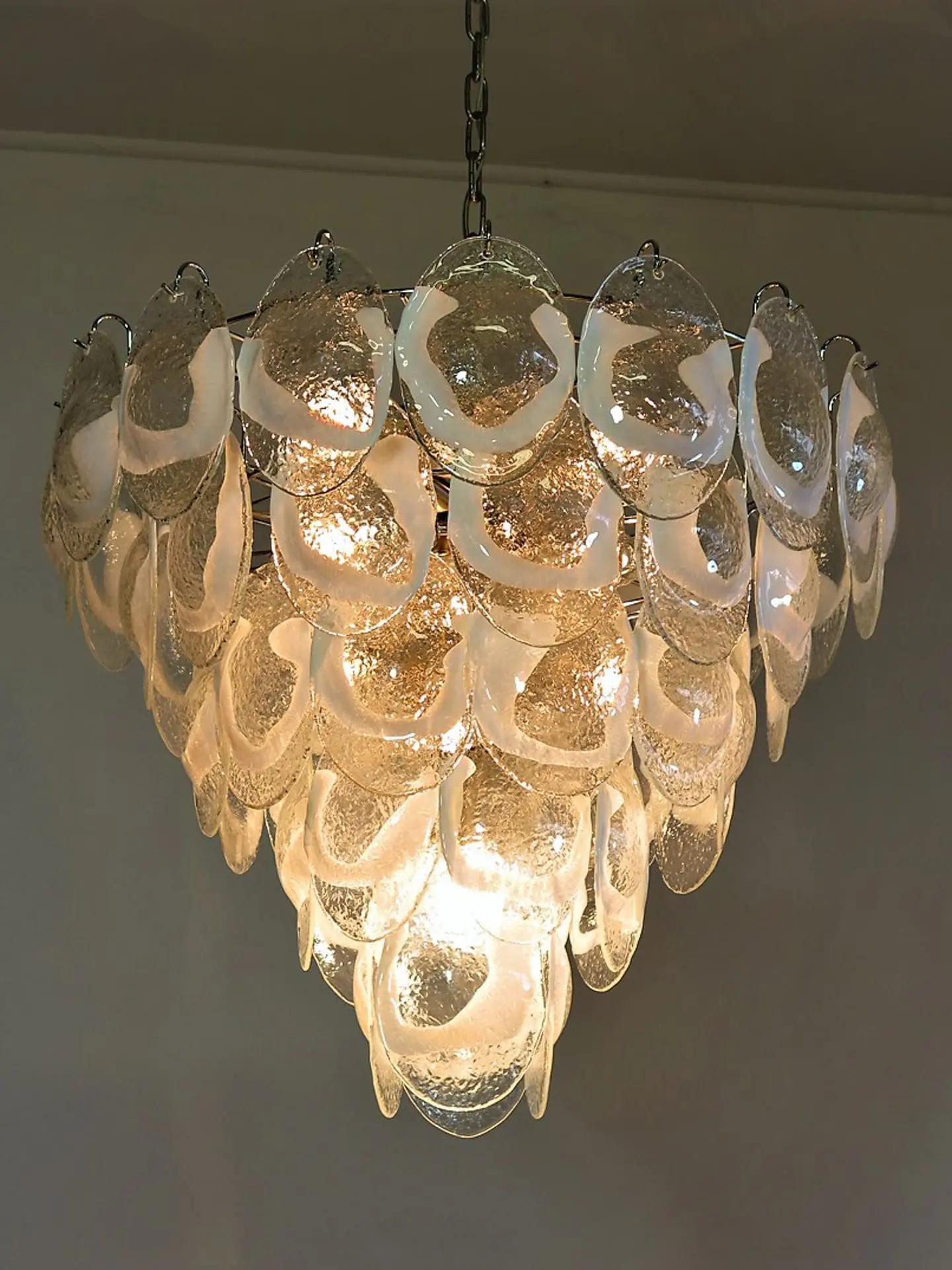 Murano Chandelier – 50 Lattimo glass – Transparent - Image 4