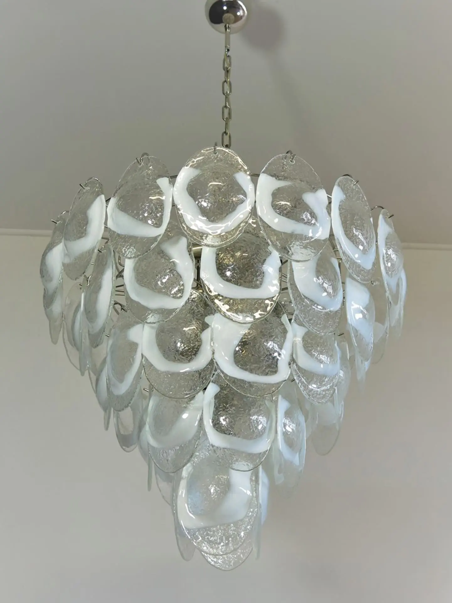 Murano Chandelier – 50 Lattimo glass – Transparent - Image 8