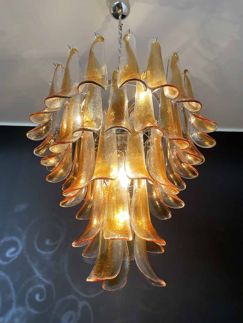 Murano Chandelier – 52 petals – Amber - Image 15