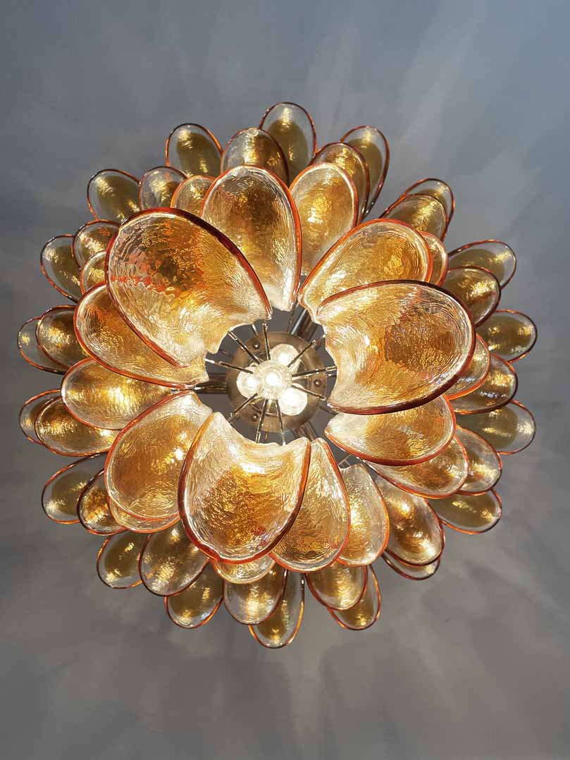 Murano Chandelier – 52 petals – Amber - Image 16