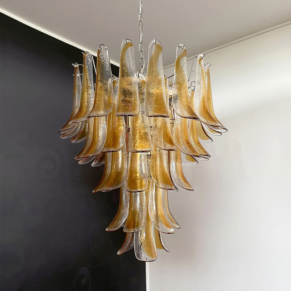 Murano Chandelier – 52 petals – Amber - Image 5