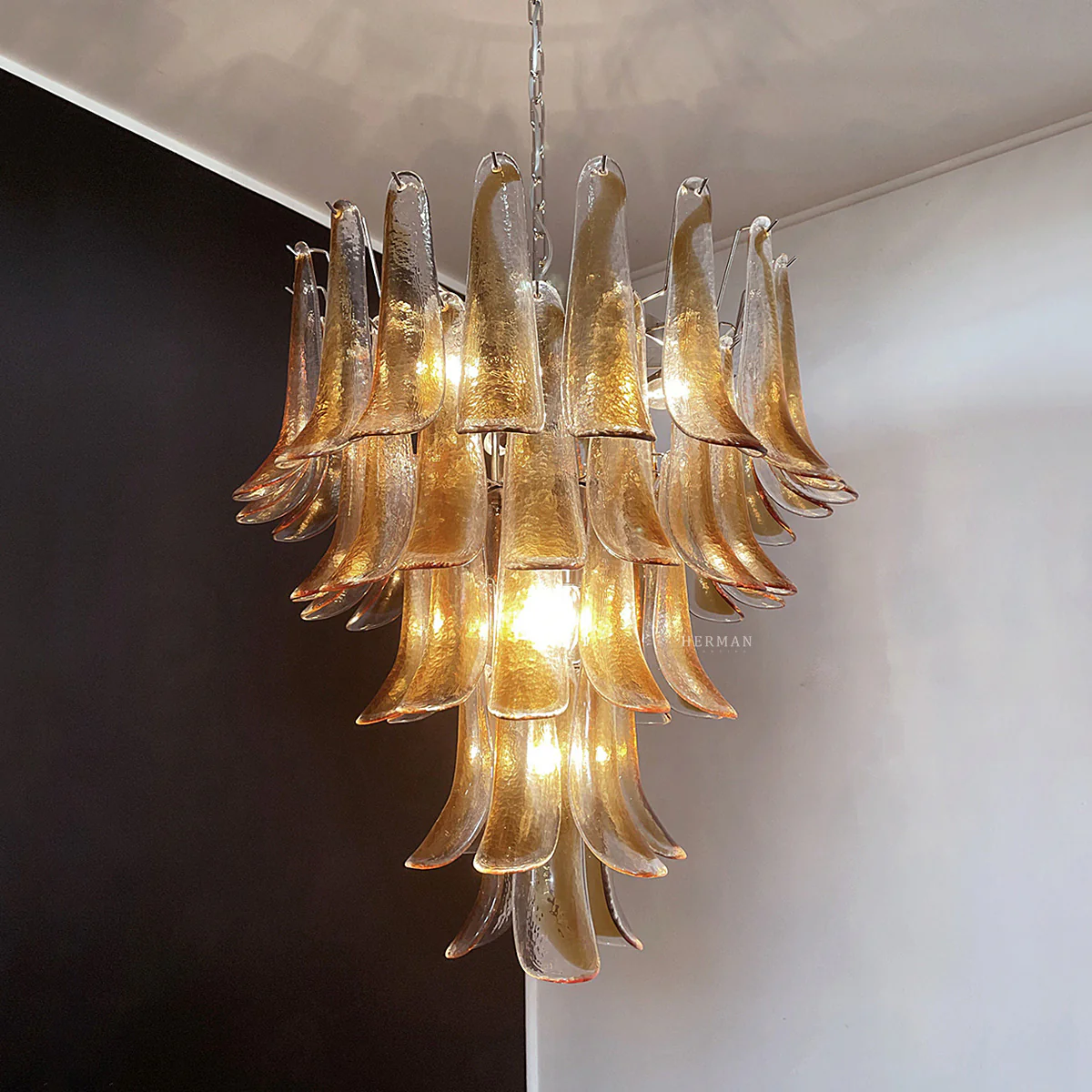 Murano Chandelier – 52 petals – Amber - Image 6