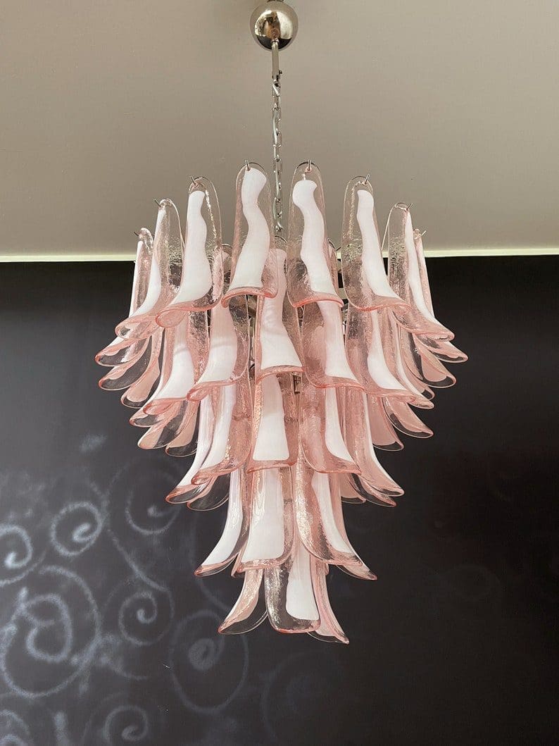Murano Chandelier – 52 petals – Pink - Image 22