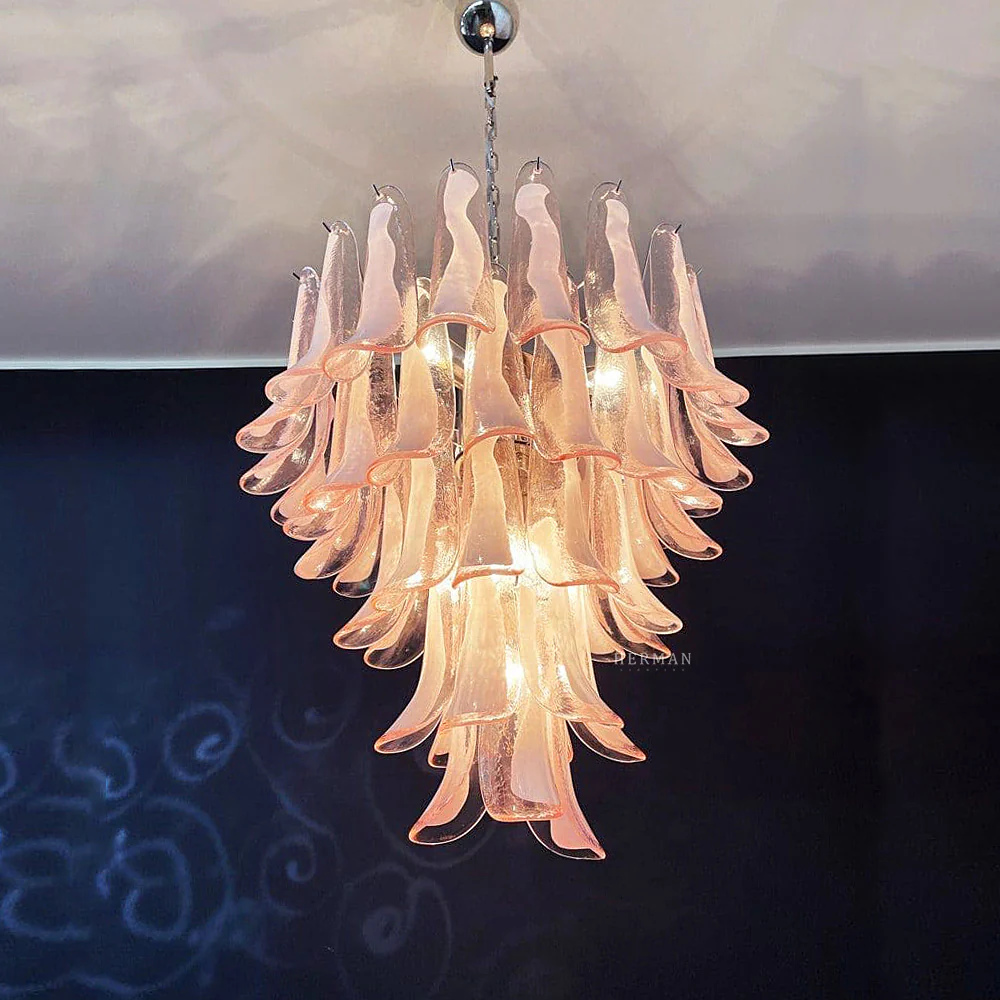 Murano Chandelier – 52 petals – Pink - Image 4
