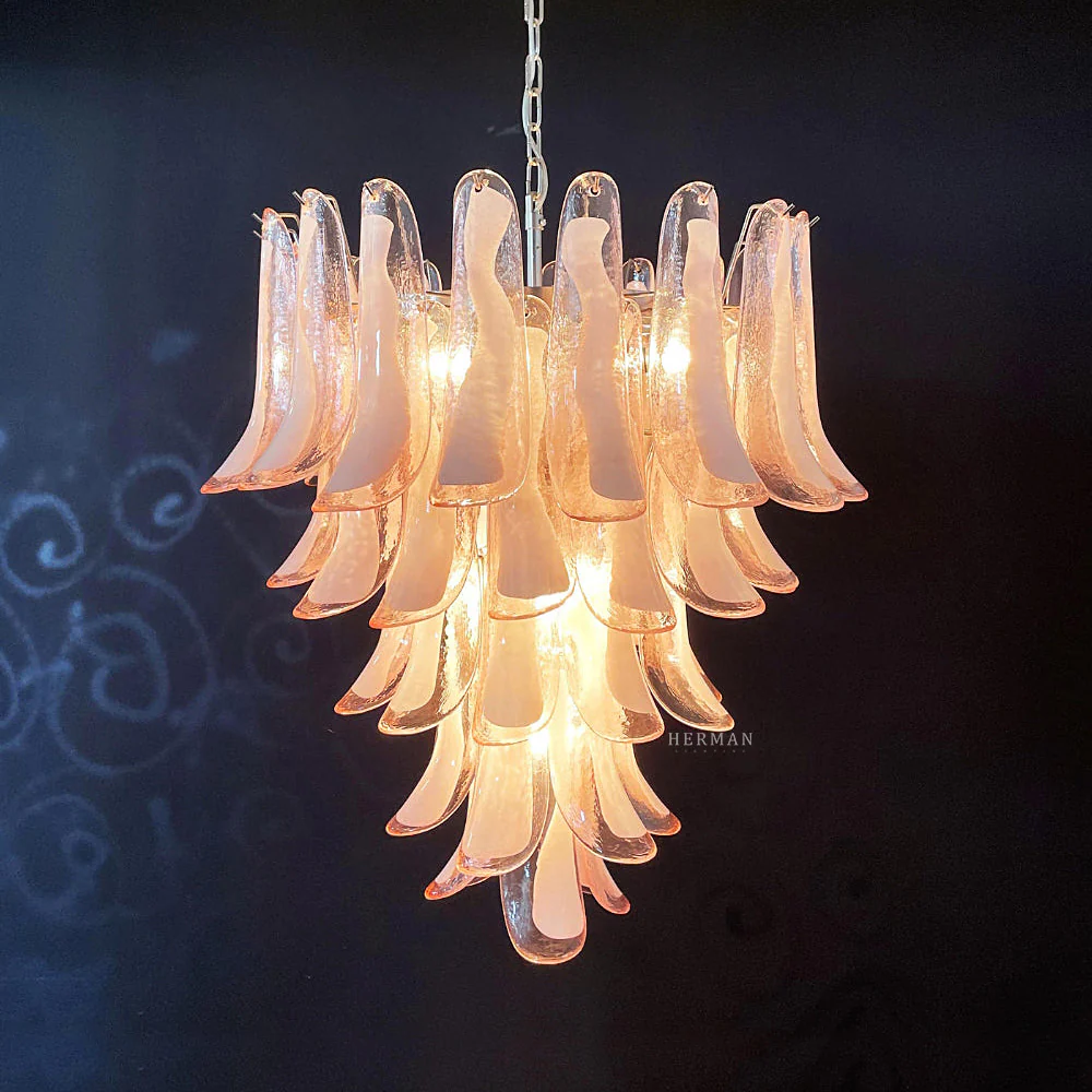 Murano Chandelier – 52 petals – Pink - Image 5