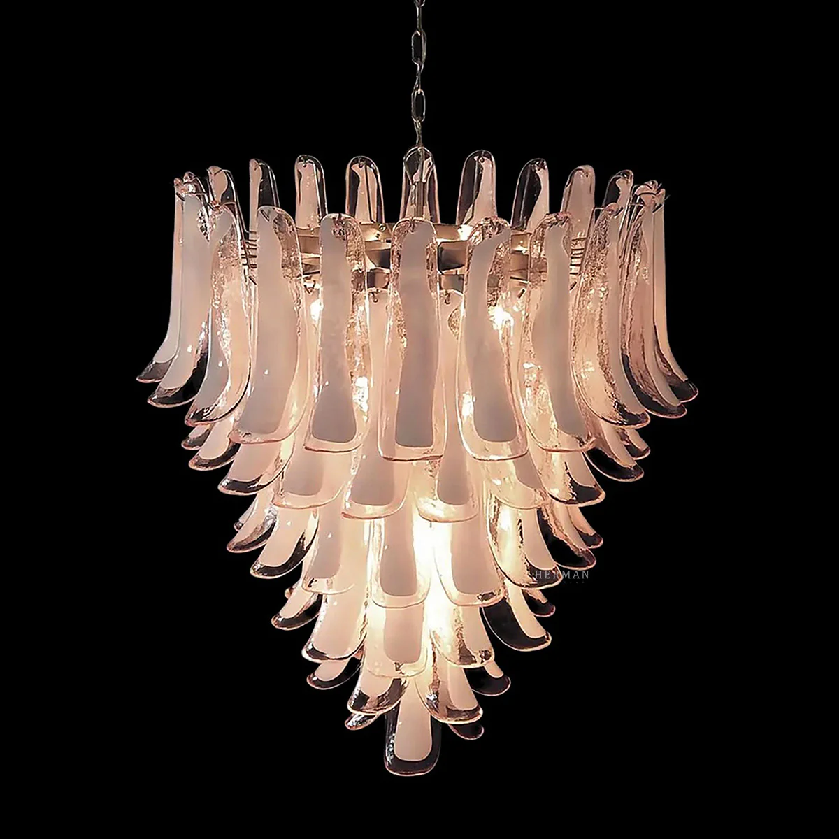 Murano Chandelier – 52 petals – Pink - Image 6