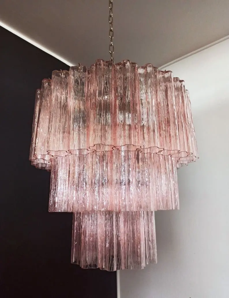 Murano Chandelier – 52 tubes – Pink - Image 4