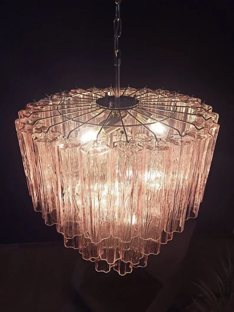 Murano Chandelier – 52 tubes – Pink - Image 6