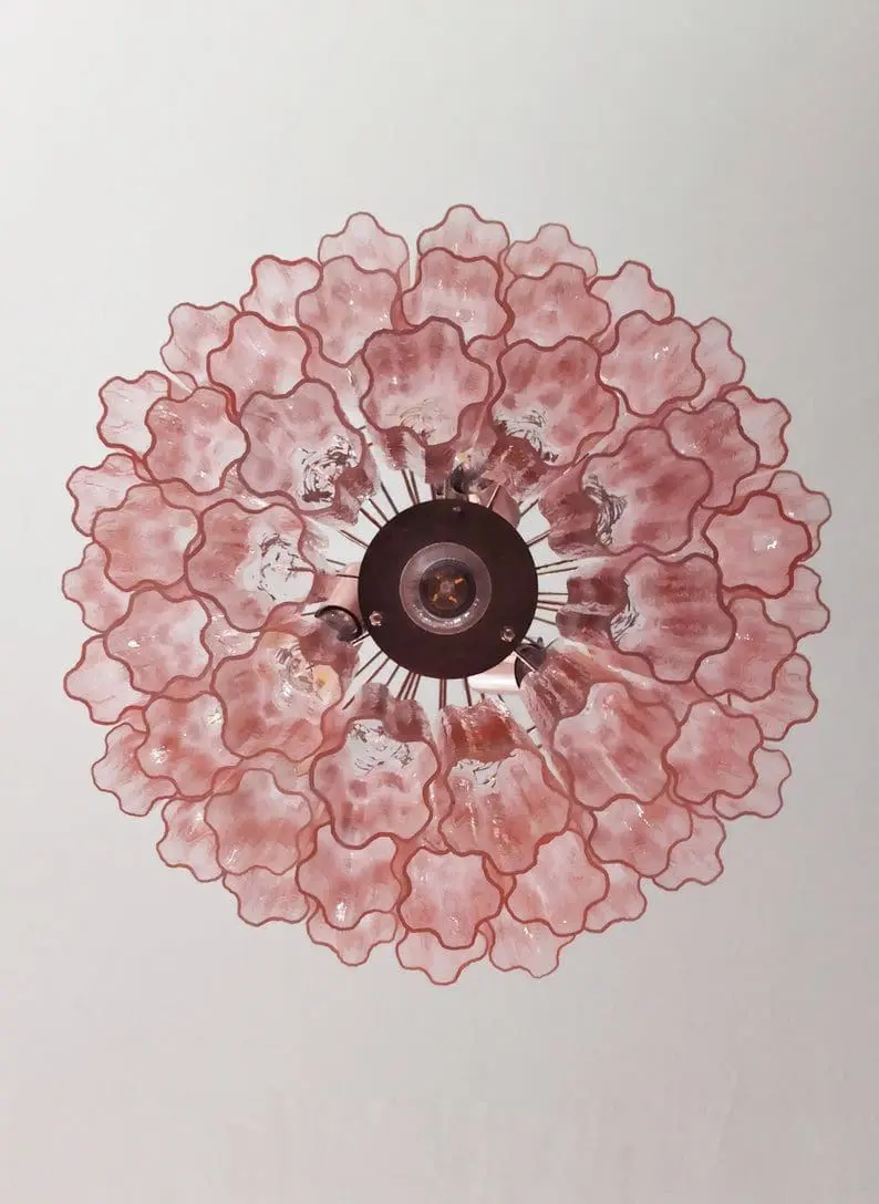 Murano Chandelier – 52 tubes – Pink - Image 8
