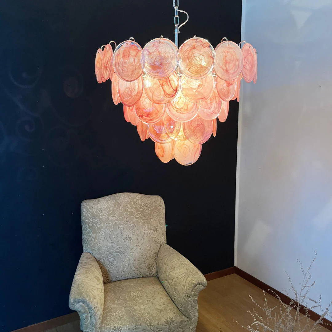 Murano Chandelier 57 Pink - Image 6
