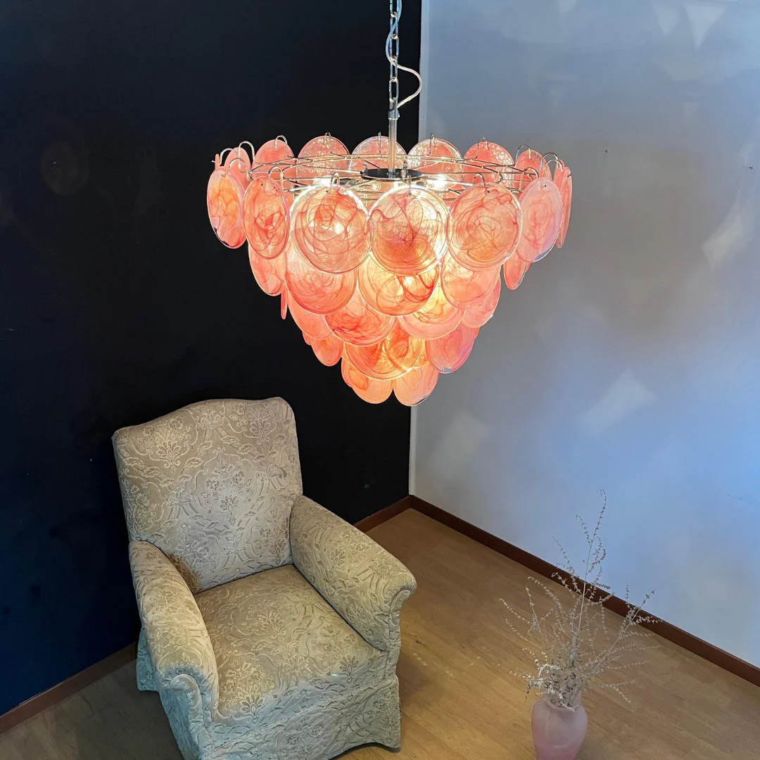 Murano Chandelier 57 Pink - Image 9