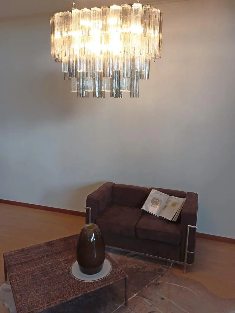 Murano Chandelier – 62 Tubes – Smoked/Transparent - Image 11