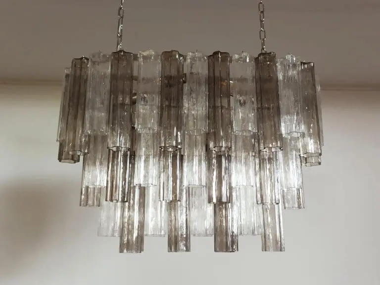 Murano Chandelier – 62 Tubes – Smoked/Transparent - Image 2