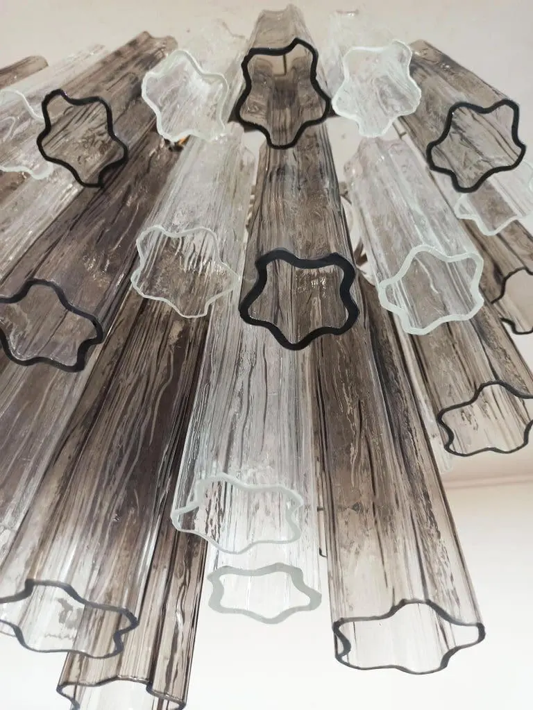Murano Chandelier – 62 Tubes – Smoked/Transparent - Image 3