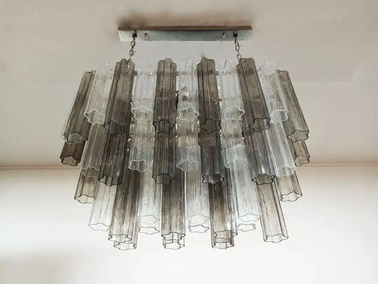 Murano Chandelier – 62 Tubes – Smoked/Transparent - Image 4