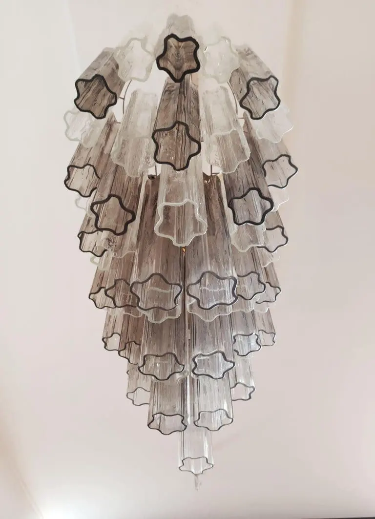 Murano Chandelier – 62 Tubes – Smoked/Transparent - Image 7