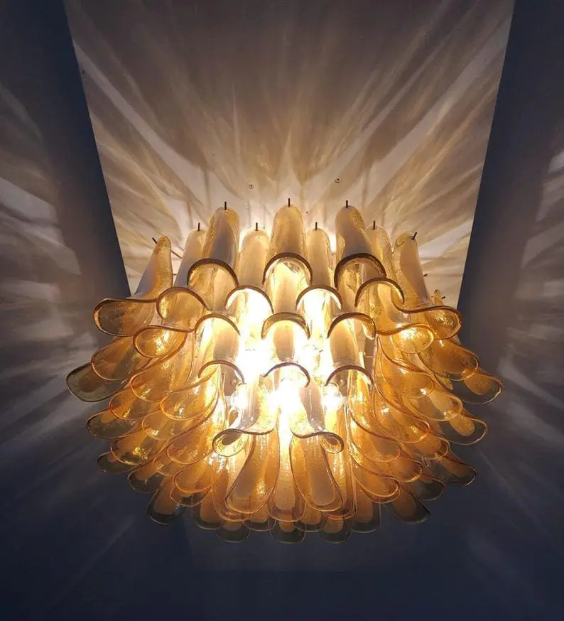 Murano Chandelier – 64 petals – Caramel - Image 2